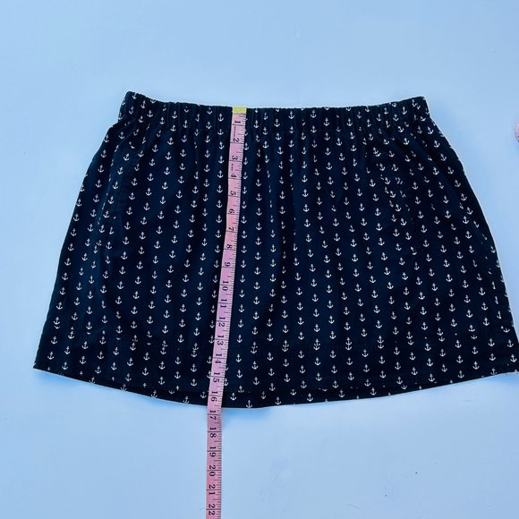 J. Crew Pull-On Navy Mini Skirt with White Anchor⚓️ Print (size XL) - Picture 9 of 10